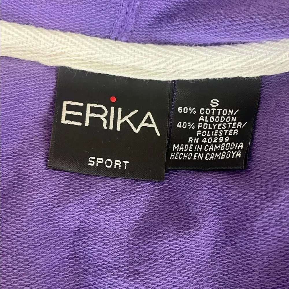 Erika Violet Zip Hoodie with White Trim